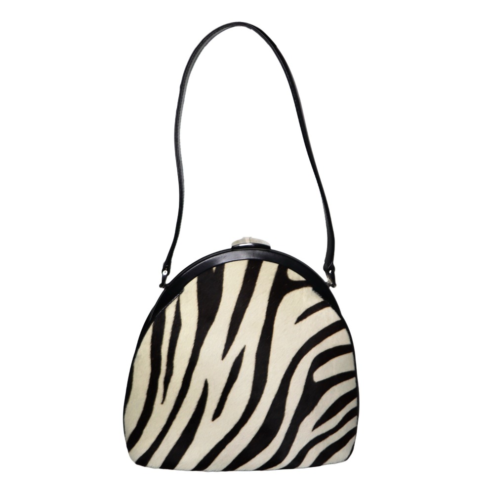 Gucci Tom Ford Zebra Printed Pony Hair Shoulder Bag